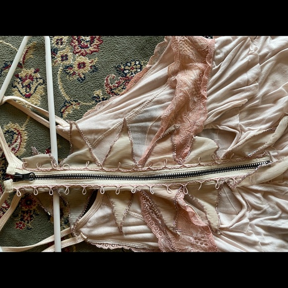 Free People tiered tank with beads and zipper - Picture 3 of 4